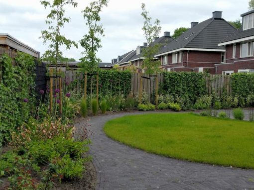 Natuurlijke tuin met ronde vormen in Haren